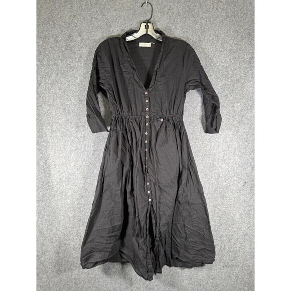 Natural Life Dress‎ Women Extra Small Black V Neck Button Front Lightweight - Picture 1 of 9